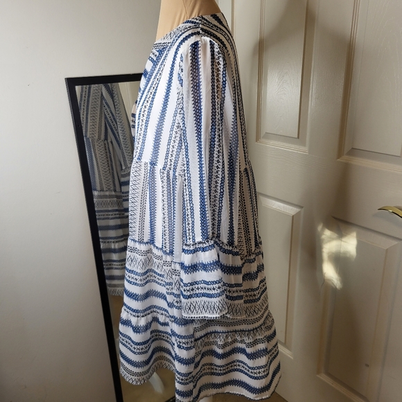 Source Unknown - Blue and White Striped Babydoll Style Dress, Size M - Picture 5 of 7